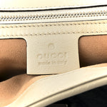 Vintage Effect Calfskin Matelasse Diagonal Small Torchon GG Marmont Shoulder Bag Blue Agata Mystic White