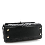 Caviar Quilted Mini Coco Handle Flap Black