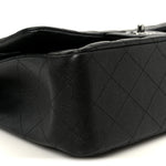 Iridescent Caviar Quilted Jumbo Double Flap Black