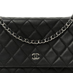 Lambskin Quilted Wallet On Chain WOC Black
