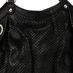Snakeskin Large Sukey Tote Black