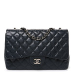 Lambskin Quilted Jumbo Single Flap Grey