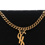 Jersey Wool Patchwork Monogram Mini Jamie Baguette Black