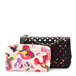 Lambskin Sea Through Flap Black Multicolor