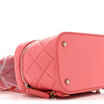Crumpled Calfskin PVC Quilted Backpack Pink
