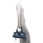Metallic Calfskin Medium Paddington Satchel Blue
