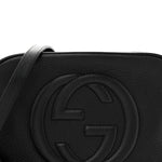 Pebbled Calfskin Small Soho Disco Bag Black