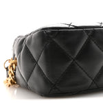 Lambskin Quilted Mini Pillow Crush Camera Case Black