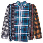 7 Cuts Zipped Wide Flannel Shirt - Assorted