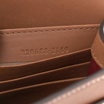 GG Supreme Monogram Textured Calfskin Emblem Super Mini Shoulder Bag Beige Dark Brown
