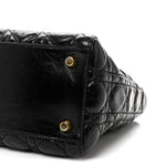 Crinkled Patent Cannage Medium Bohemian Lady Dior Black