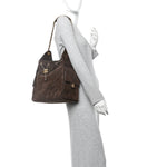 Suede Quilted Medium Chanel 25 Handbag Dark Brown