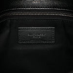 Crinkled Calfskin Monogram Medium Niki Chain Satchel Black