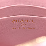 Tweed Quilted Mini Clutch With Chain Pink