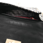Patent Medium Rockstud Spike Shoulder Bag Black