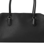 Grained Calfskin East West Bowling Bag Black