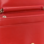 Lambskin Quilted Boy Wallet On Chain WOC Red