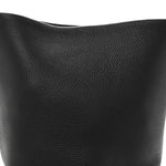 Grained Calfskin Medium N/S Hook Tote Black