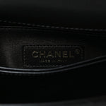 Calfskin Strass Quilted Mini Coco Handle Flap Dark Silver