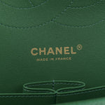 Metallic Caviar Quilted Jumbo Double Flap Green