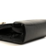 Shiny Lambskin Quilted Micro 31 Clutch With Chain Black