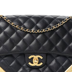 Calfskin Quilted Rock The Corner Flap Navy