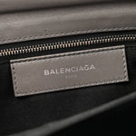 Chevre Silver Metallic Edge Hardware Envelope Clutch Gris Acier