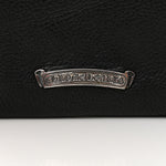 Grained Calfskin Fleur De Lis Square Pocket Crossbody Black