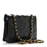 Lambskin Quilted Envelope Flap Black