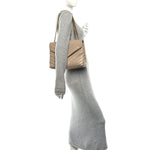 Calfskin Y Quilted Monogram Medium Loulou Chain Satchel Dark Beige
