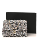Sequin Quilted Small Single Flap Grey Black White Pearly White
