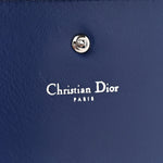 Grained Calfskin Diorama Wallet On Chain Blue