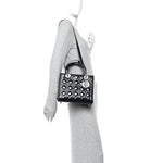 Patent Cannage Medium Lady Dior Navy Blue