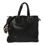 Calfskin Chain Tote Black