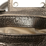 Metallic Calfskin Small Paddington Satchel Acier