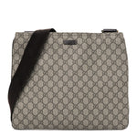 GG Supreme Monogram Medium Flat Messenger Bag Dark Brown