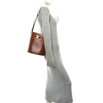 Satinated Calfskin Maillon Triomphe Bucket Bag Tan