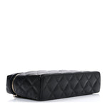 Caviar Quilted Top Handle Slim Vanity With Chain Black