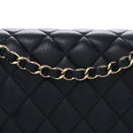 Caviar Quilted Medium Double Flap Navy