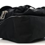 Nylon Monogram Double Buckle Flap Messenger Bag Black