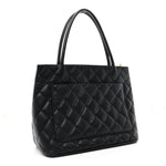 Caviar Quilted Medallion Tote Black