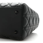 Ultra Matte Calfskin Cannage Medium Lady Dior Black