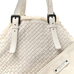 Nappa Intrecciato Canvas Fringe Maltinto Tote White