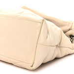 Lambskin Quilted Medium Loulou Puffer Monogram Chain Satchel Crema Soft