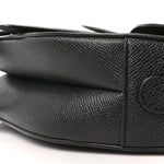 Grained Calfskin Saddle Bag Black