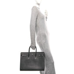 Grained Calfskin Large Sac De Jour Carryall Black