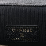 Caviar Quilted Mini Vanity Case With Chain Black