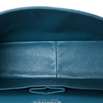 Lambskin Quilted Jumbo Double Flap Turquoise