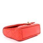 Caviar Quilted CC Melody Single Flap Orange