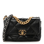 Lambskin Quilted Medium Chanel 19 Flap Black